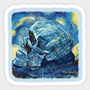 Skull Van Gogh Style Sticker